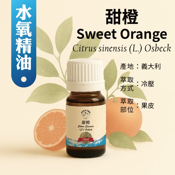 鯨魚樹 單方甜橙精油 Sweet Orange Citrus sinensis (L.) Osbeck 冷壓萃取 果皮來源 來自義大利
