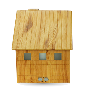 棕色木屋造型設計，將溫潤木紋與水氧香氛結合